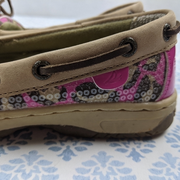 Sperry top Sider Shoe angelfish pink leopard boat shoe - Picture 5 of 10